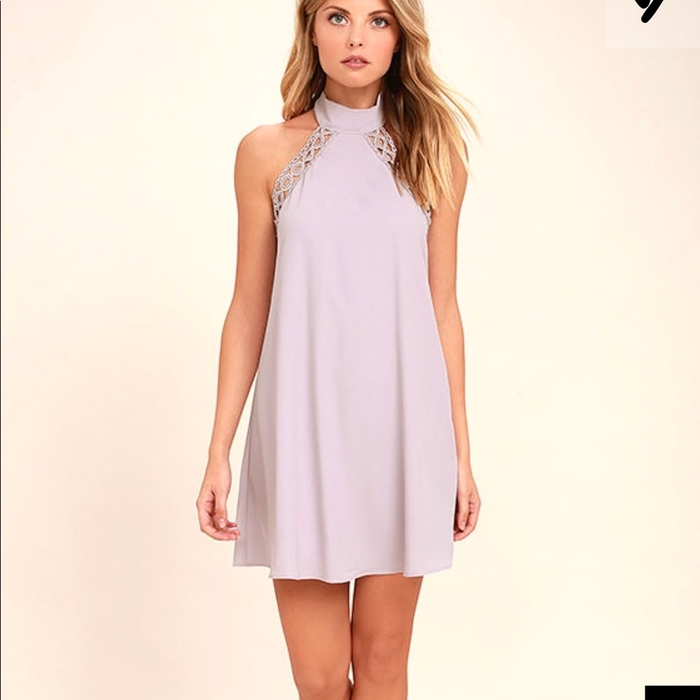 Sold Any Sway, Shape, or Form Lavender Halter Dress